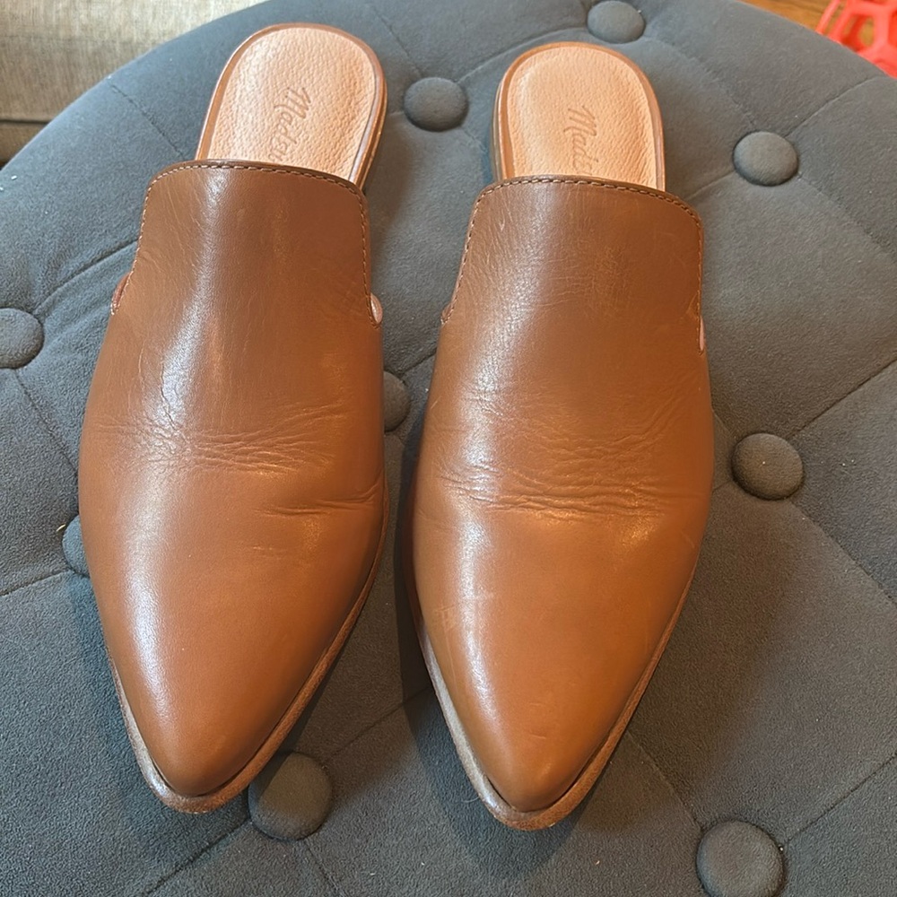Brown Leather Women's Mules